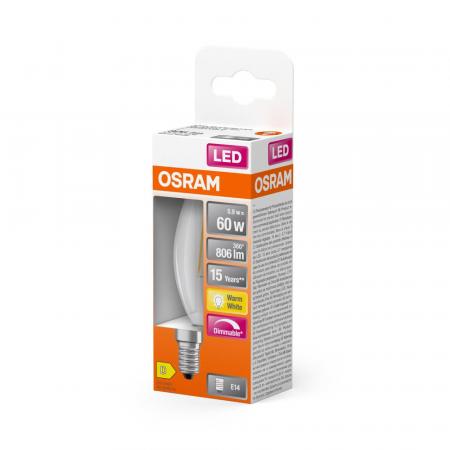 6er Set OSRAM E14 LED SUPERSTAR Classic  FILAMENT Lampe klar dimmbar Kerzenform 5,5W wie 60W warmweißes Licht